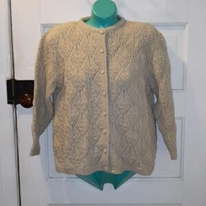 Vintage 1970s Cuddle Knit grandma sweater cardigan
